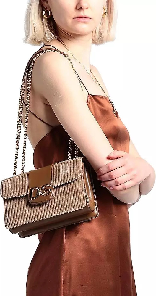 Dolce & Gabbana Elegent Corduroy Yagona Charm Ayol sumkasi