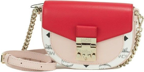 Handbag MCM Patricia Mini Firefly Red Visetos Leather Crossbody Belt Handbag