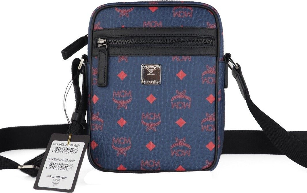 Crossbody Bag MCM Pebbled Leather Visetos Diamond Logo