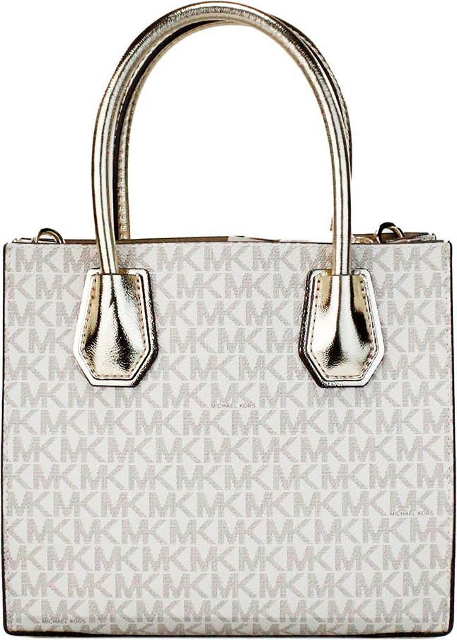 Сумка-мессенджер Michael Kors Mercer Medium Pale Gold Signature PVC