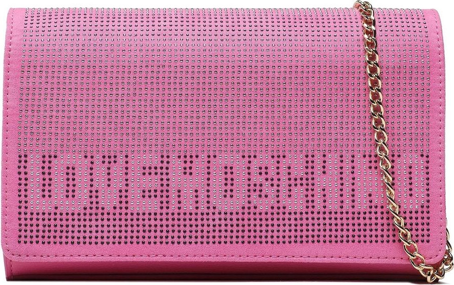 LOVE MOSCHINO Chic Pink Rhinestone-Studded Yorug'i sumkasi