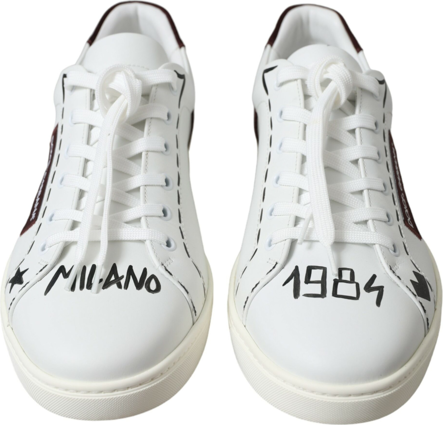 Dolce & Gabbana Pastavoy Krossovkalar Oq Bordeaux Charm Duga Belgisi