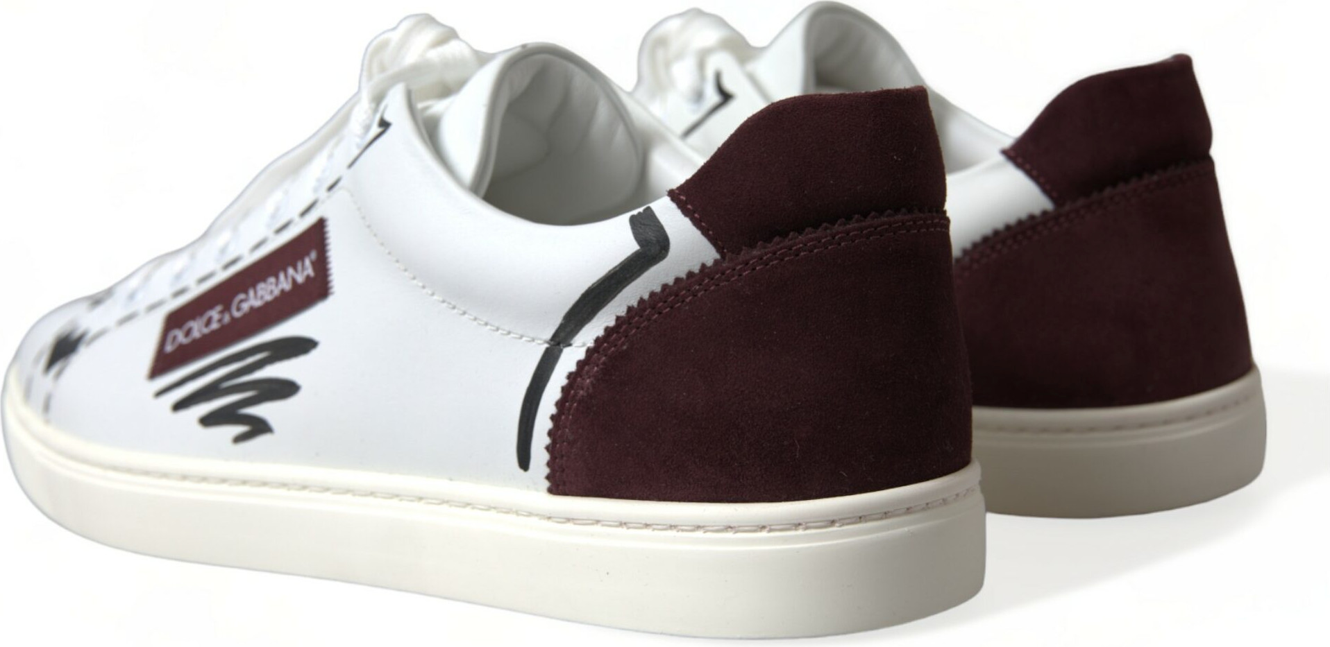 Dolce & Gabbana Pastavoy Krossovkalar Oq Bordeaux Charm Duga Belgisi