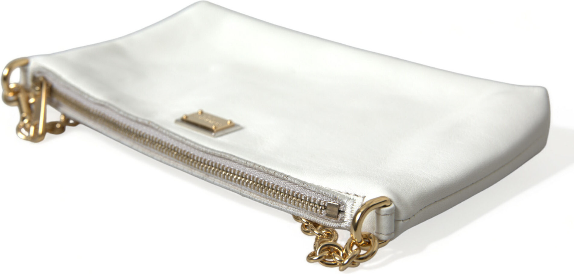 Clutch Dolce & Gabbana Embroidered Floral Leather Clutch with Chain Strap