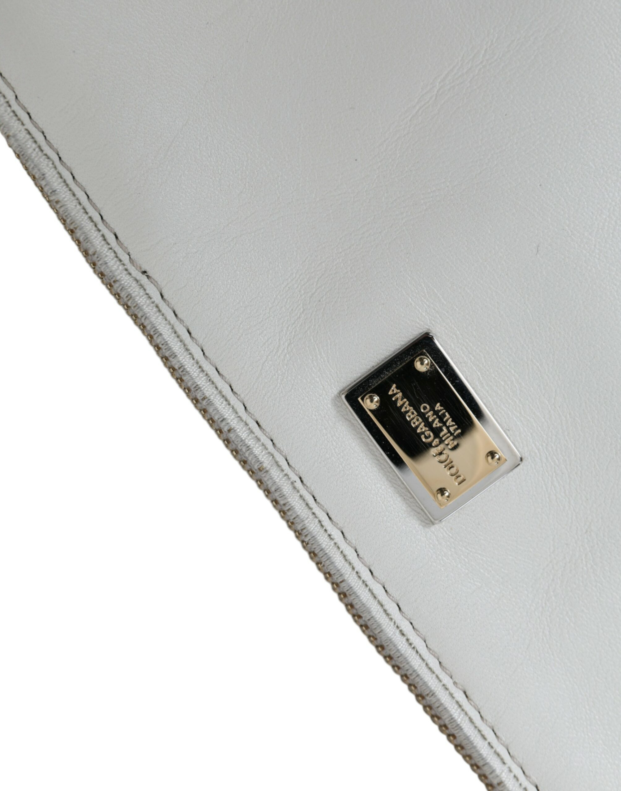 Clutch Dolce & Gabbana Embroidered Floral Leather Clutch with Chain Strap