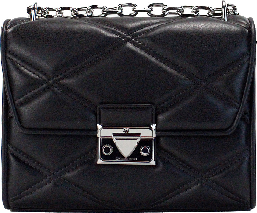 Shoulder Bag Michael Kors Serena Medium Black Diamond Quilted Flap