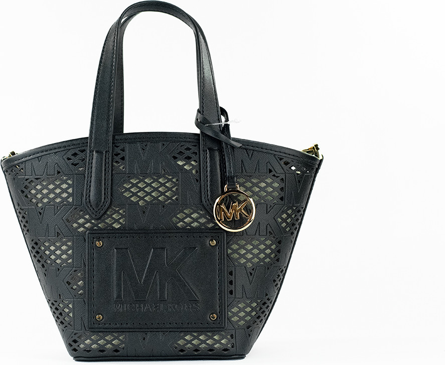 Michael Kors Small Black Leather 2-ta-1 Zip Tote Messenger Sumkasi