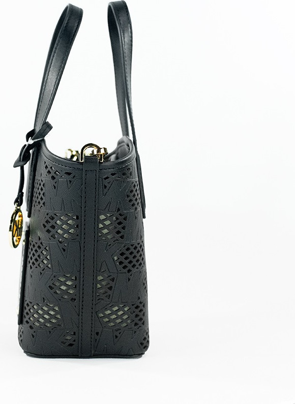 Michael Kors Small Black Leather 2-ta-1 Zip Tote Messenger Sumkasi