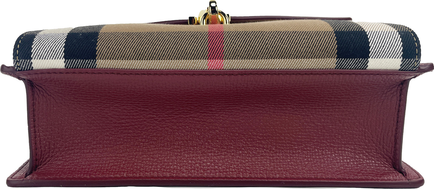 Crossbody Bag Burberry Macken Small Crimson House Check Leather