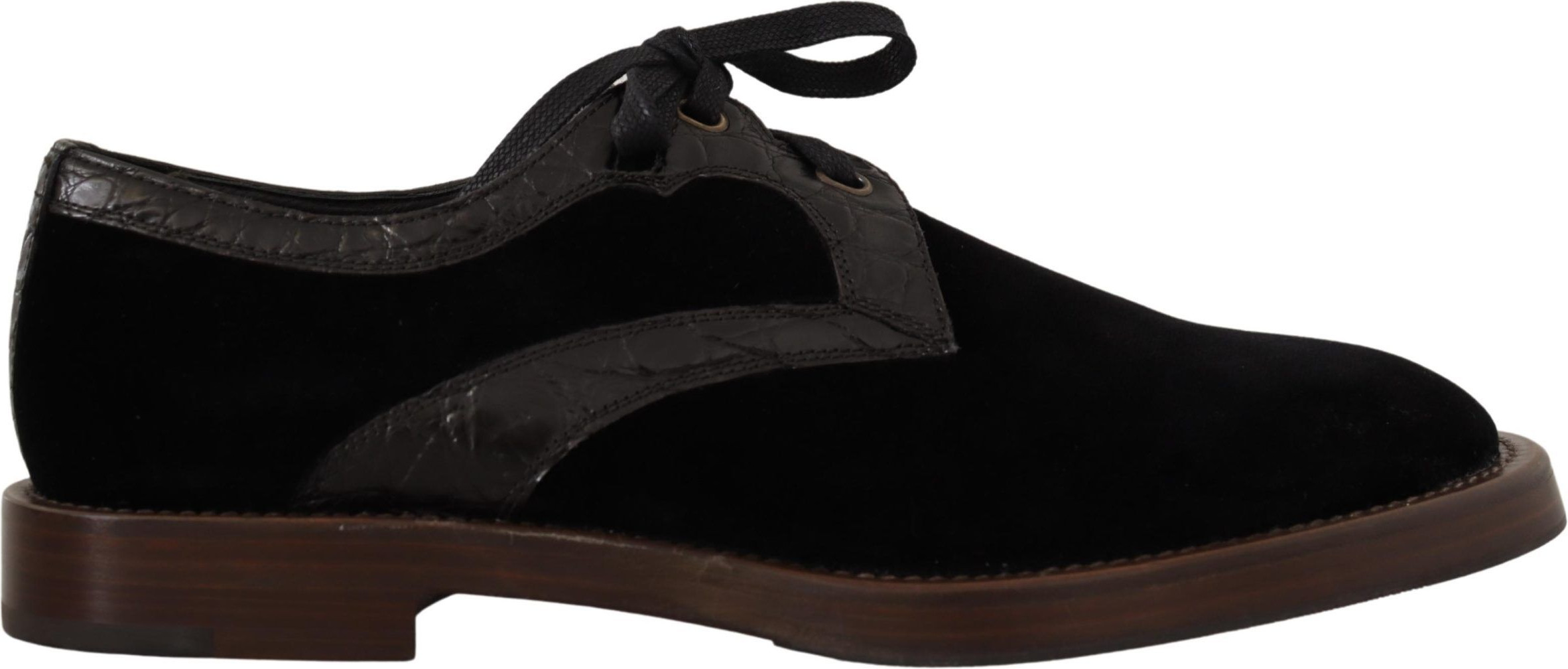 Shoes Dolce & Gabbana Black Velvet Exotic Leather