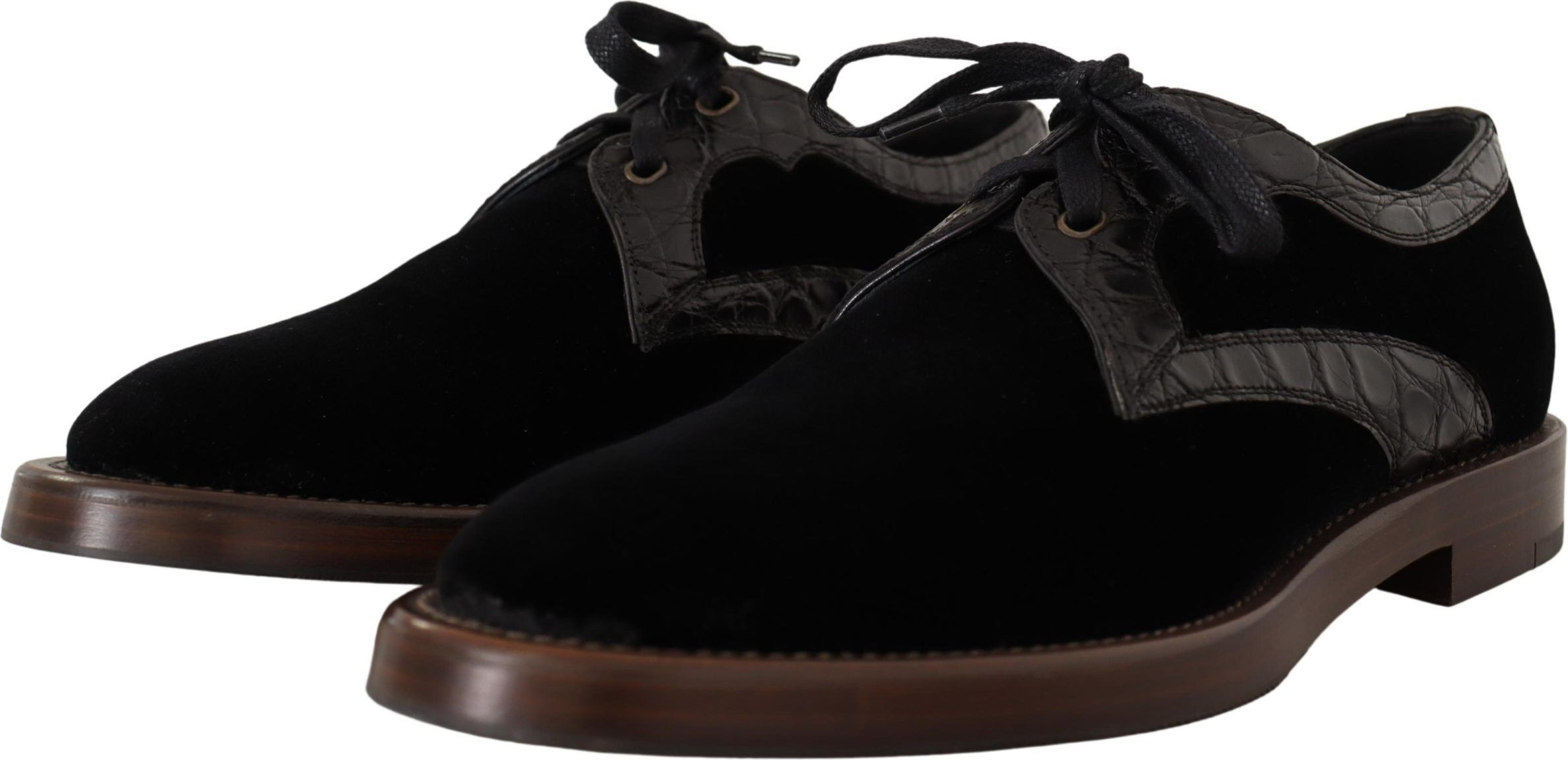 Shoes Dolce & Gabbana Black Velvet Exotic Leather