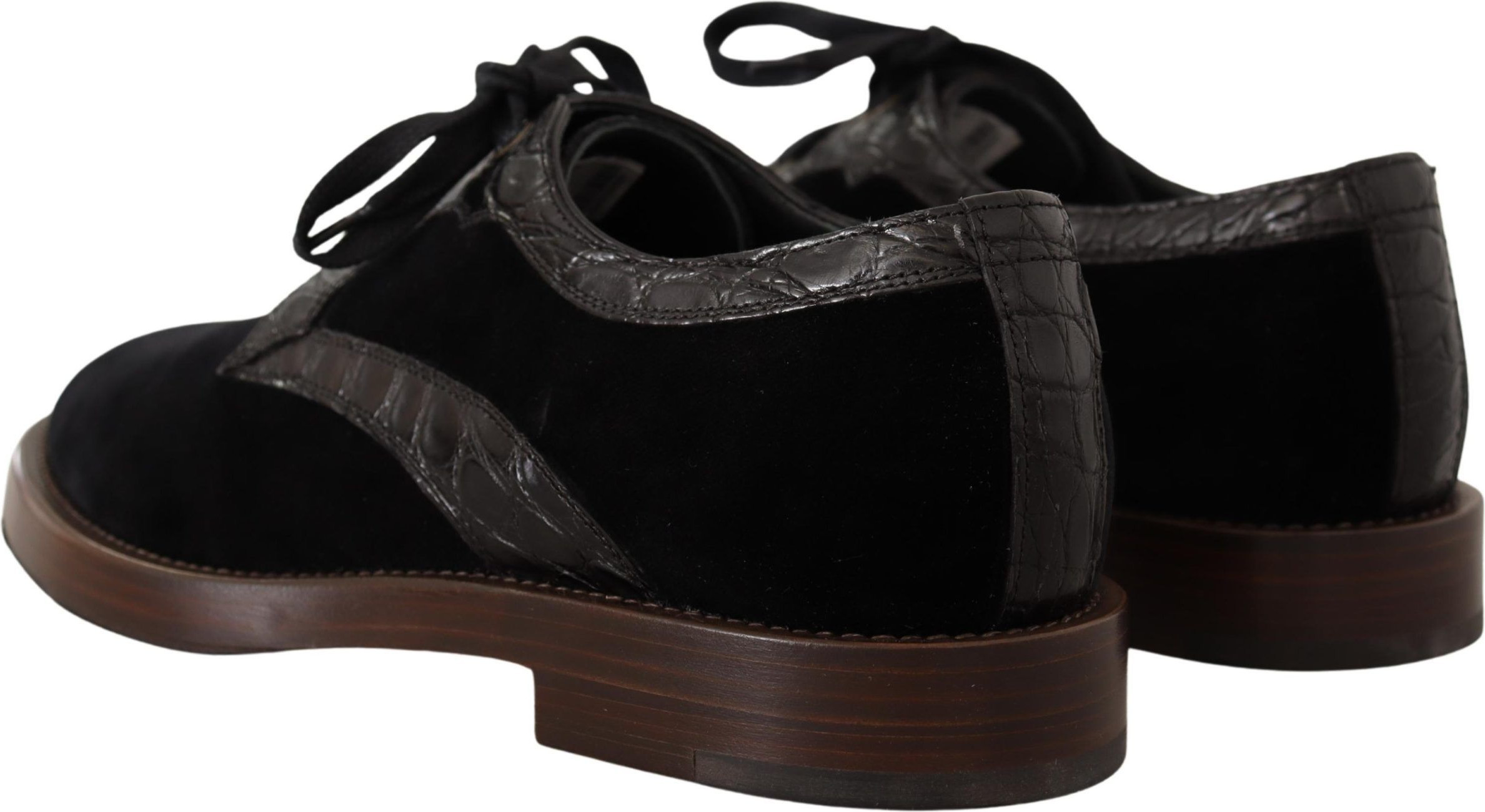 Shoes Dolce & Gabbana Black Velvet Exotic Leather