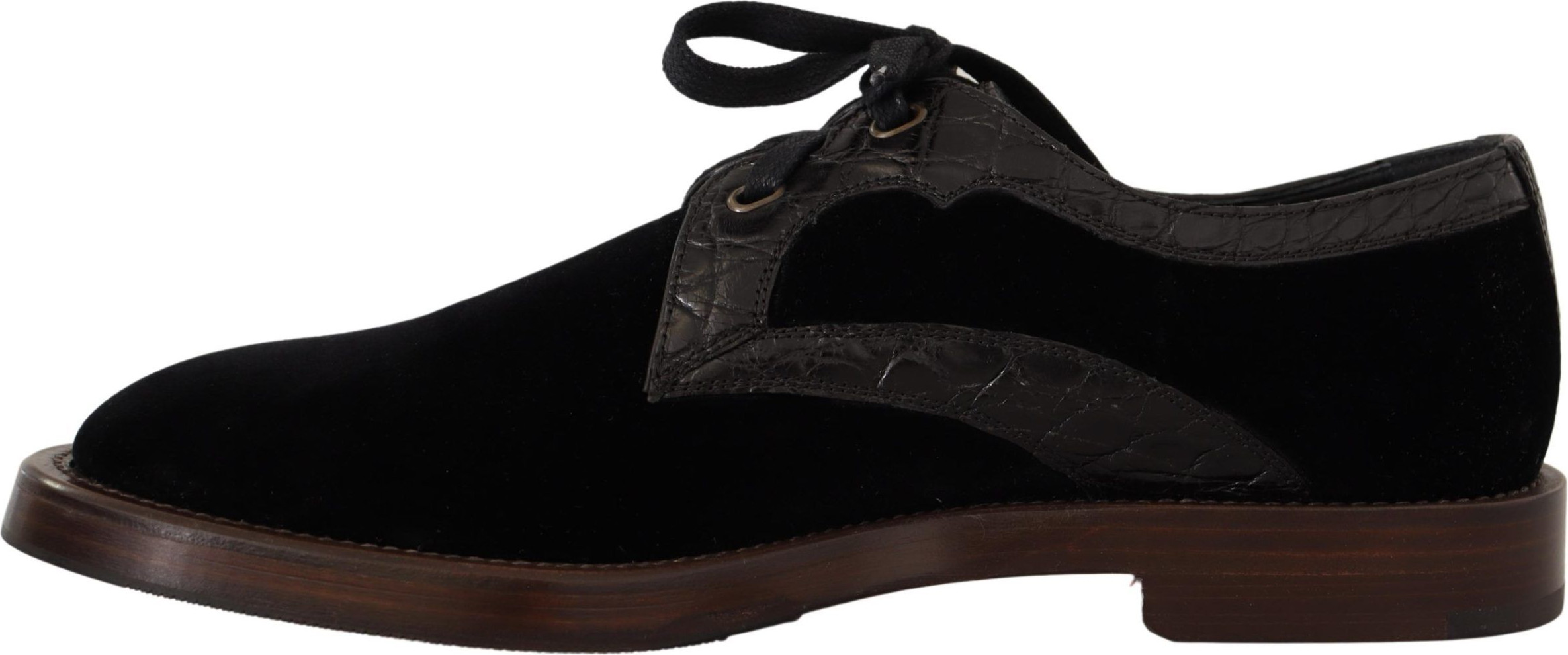 Shoes Dolce & Gabbana Black Velvet Exotic Leather