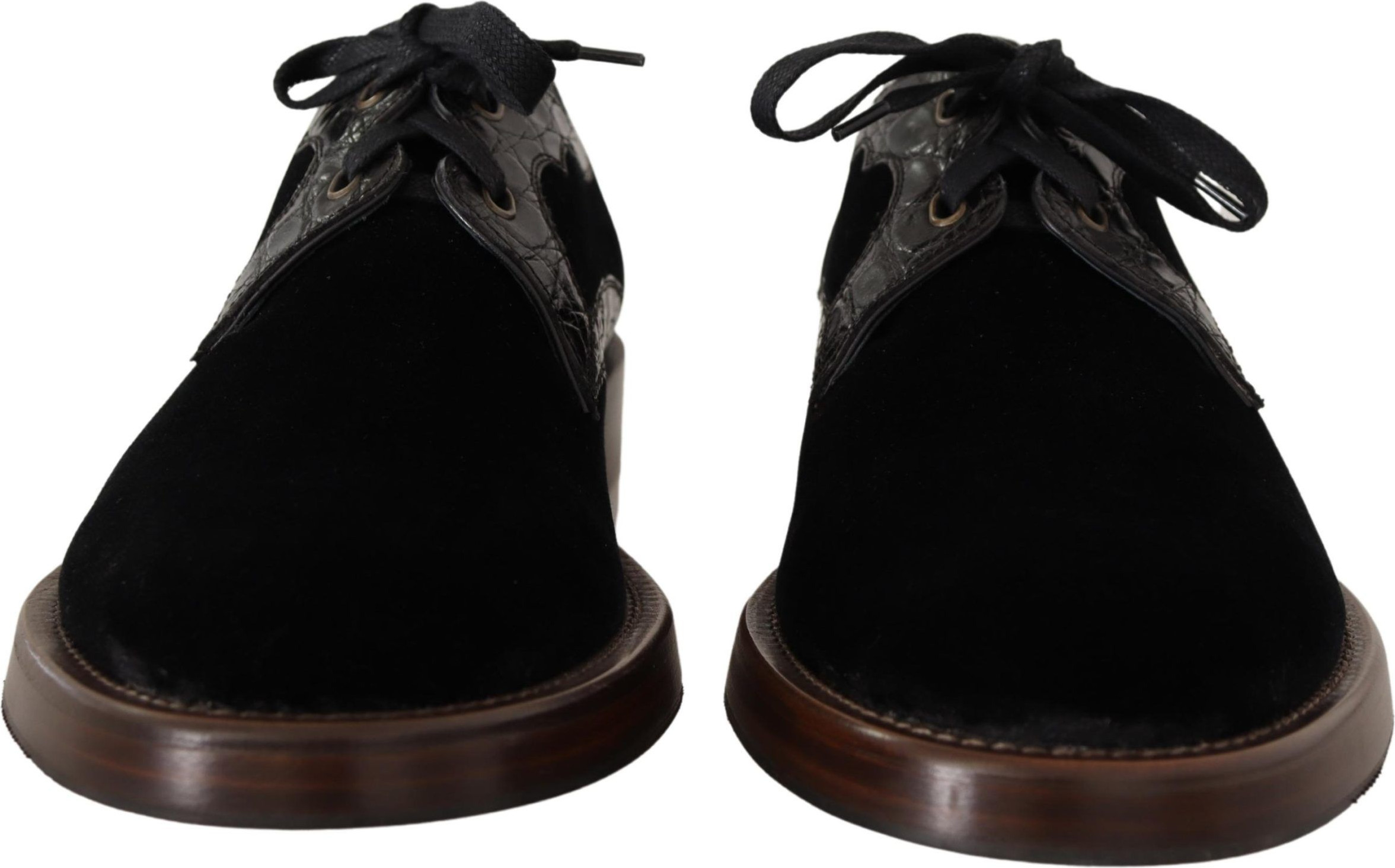 Shoes Dolce & Gabbana Black Velvet Exotic Leather