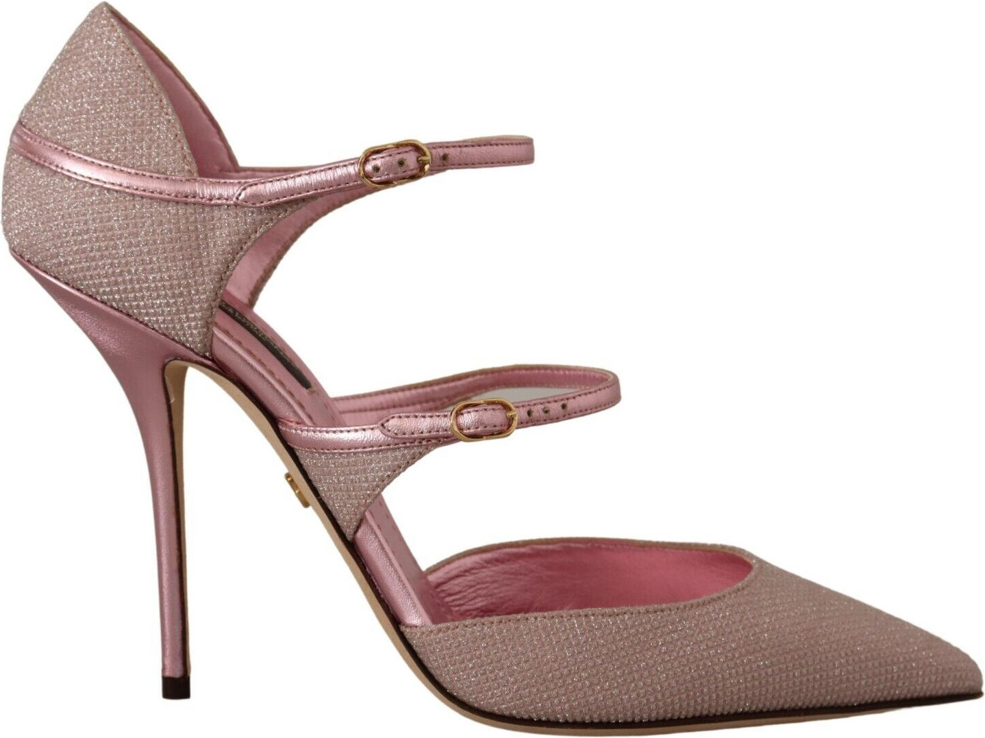 Pink Glittered Strappy Sandals Dolce & Gabbana Heels sandals