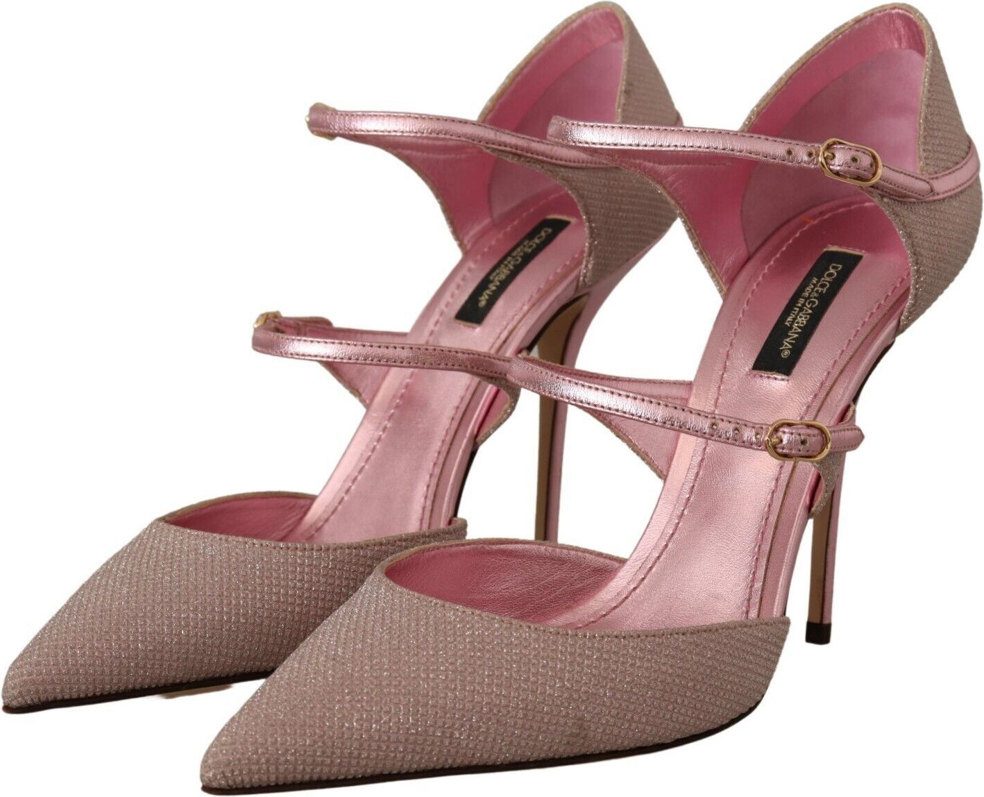 Pink Glittered Strappy Sandals Dolce & Gabbana Heels sandals