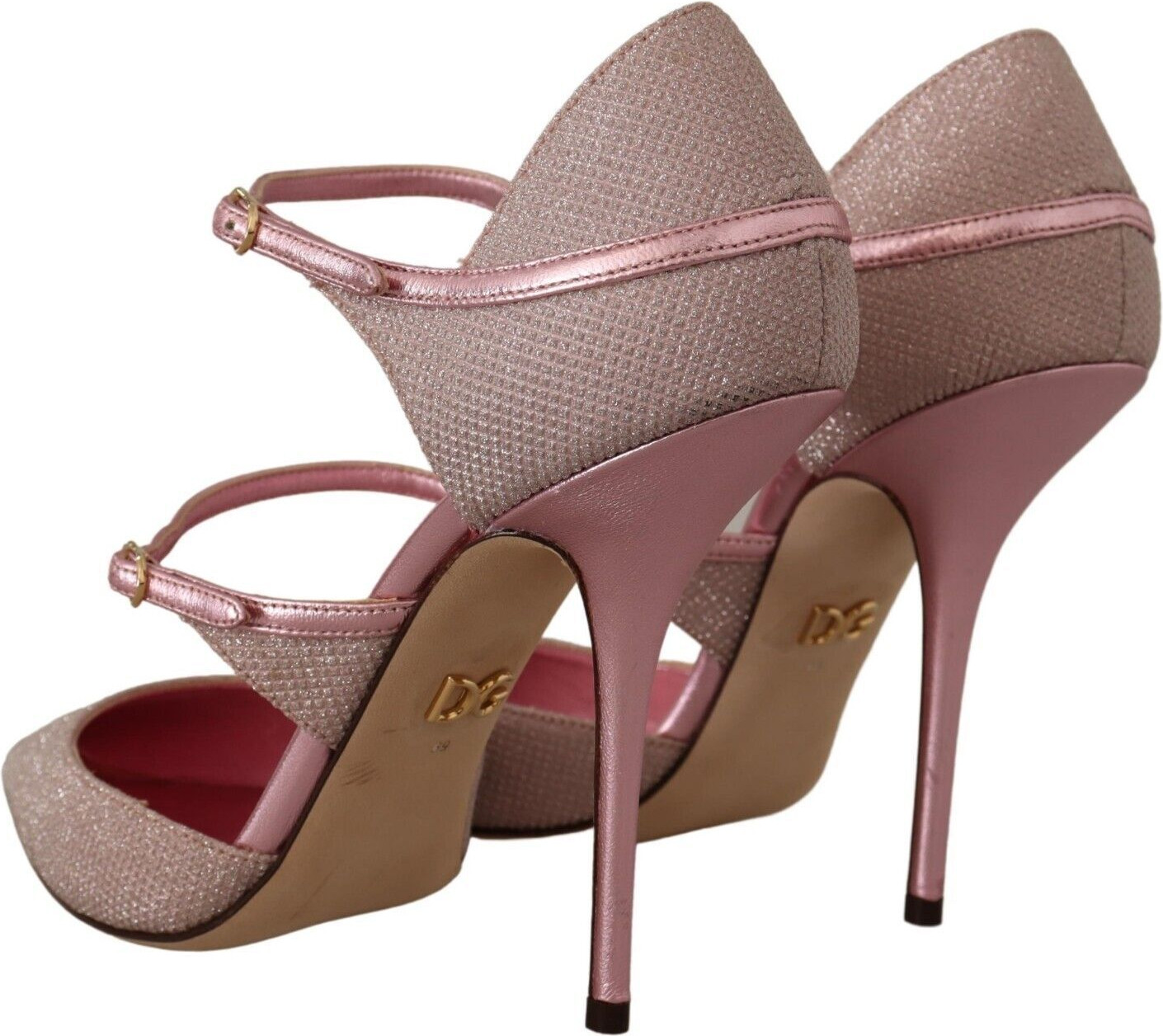 Pink Glittered Strappy Sandals Dolce & Gabbana Heels sandals