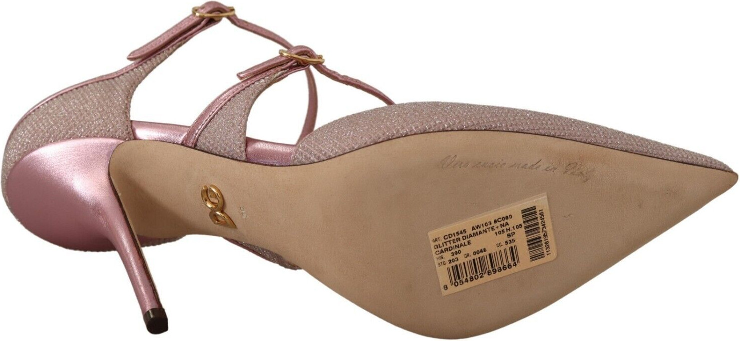 Pink Glittered Strappy Sandals Dolce & Gabbana Heels sandals