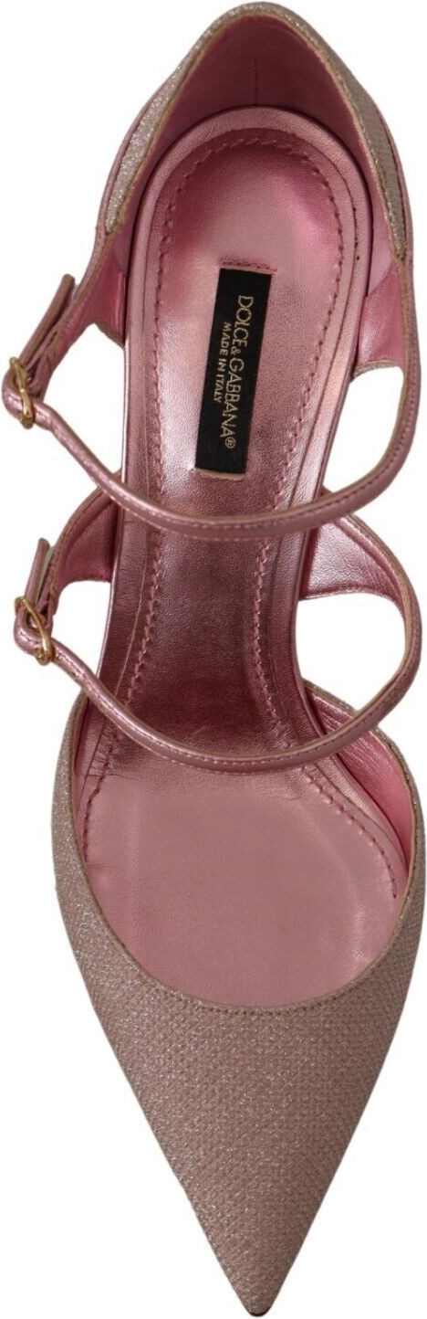 Pink Glittered Strappy Sandals Dolce & Gabbana Heels sandals