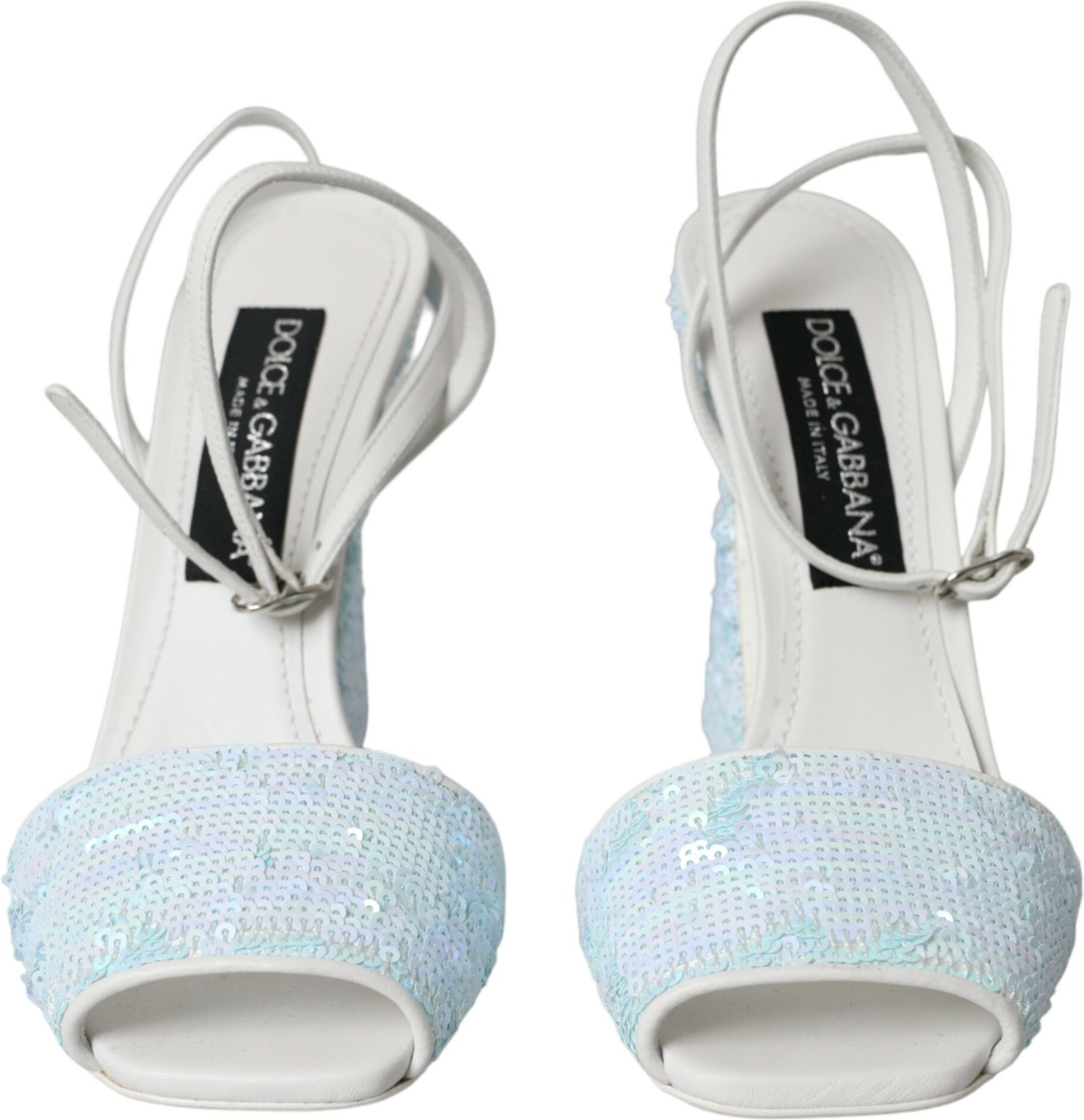 Shoes Dolce & Gabbana Light Blue Sequin Ankle Strap Sandals