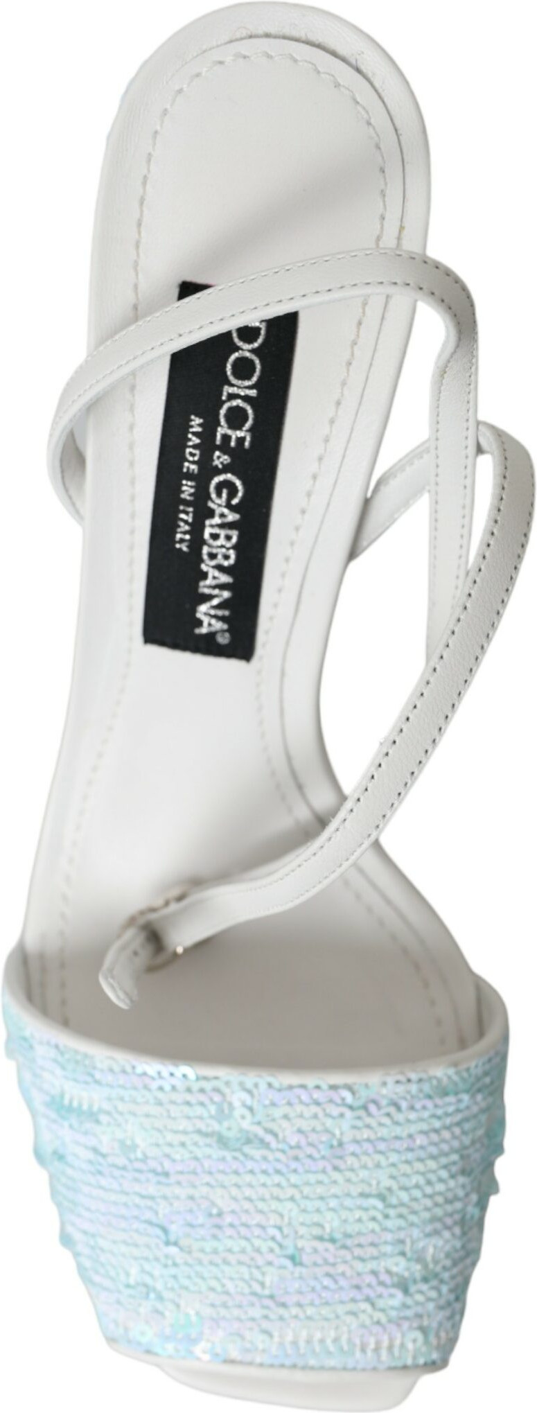 Shoes Dolce & Gabbana Light Blue Sequin Ankle Strap Sandals