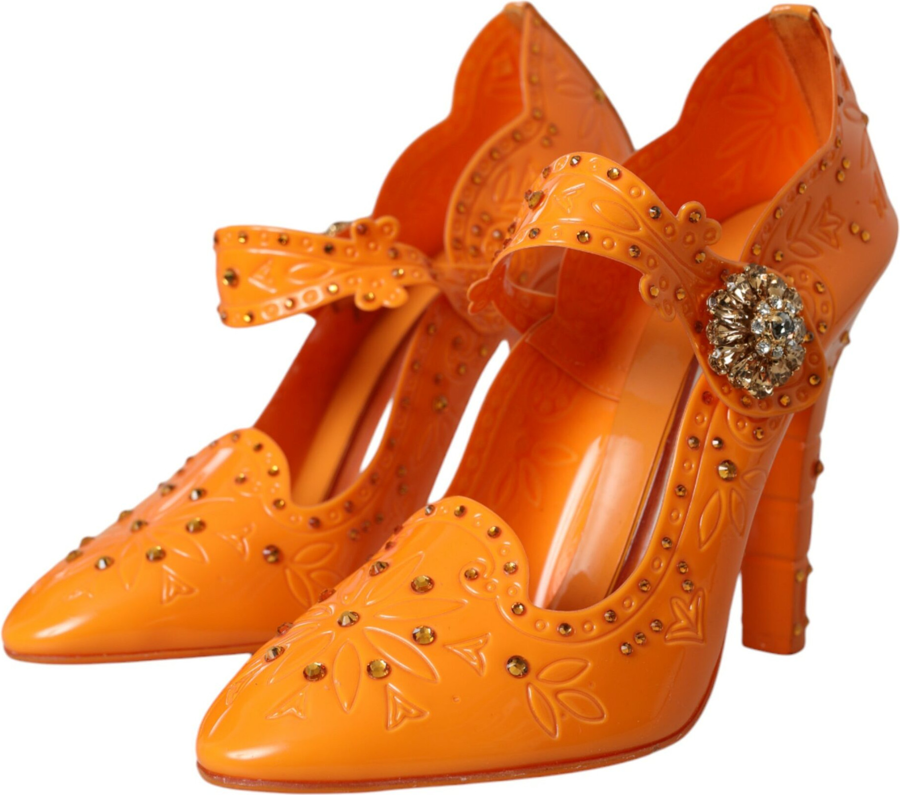 Dolce & Gabbana gul bosilgan kristalli tuflilar