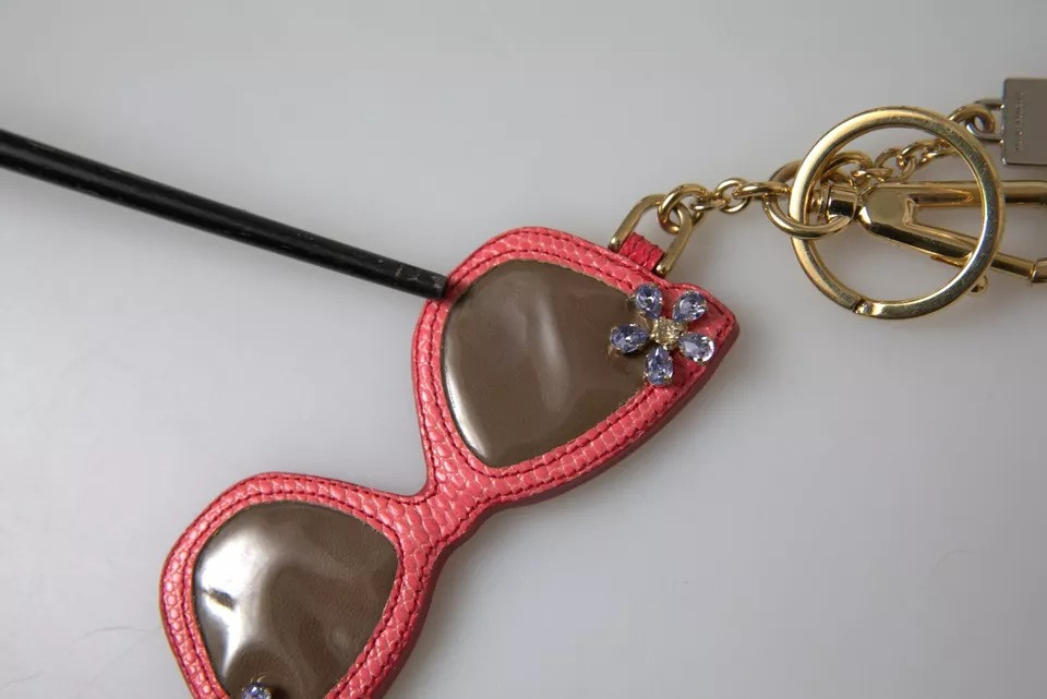 Брелок Dolce & Gabbana Красная Кожа Кристалл Солнечные Очки