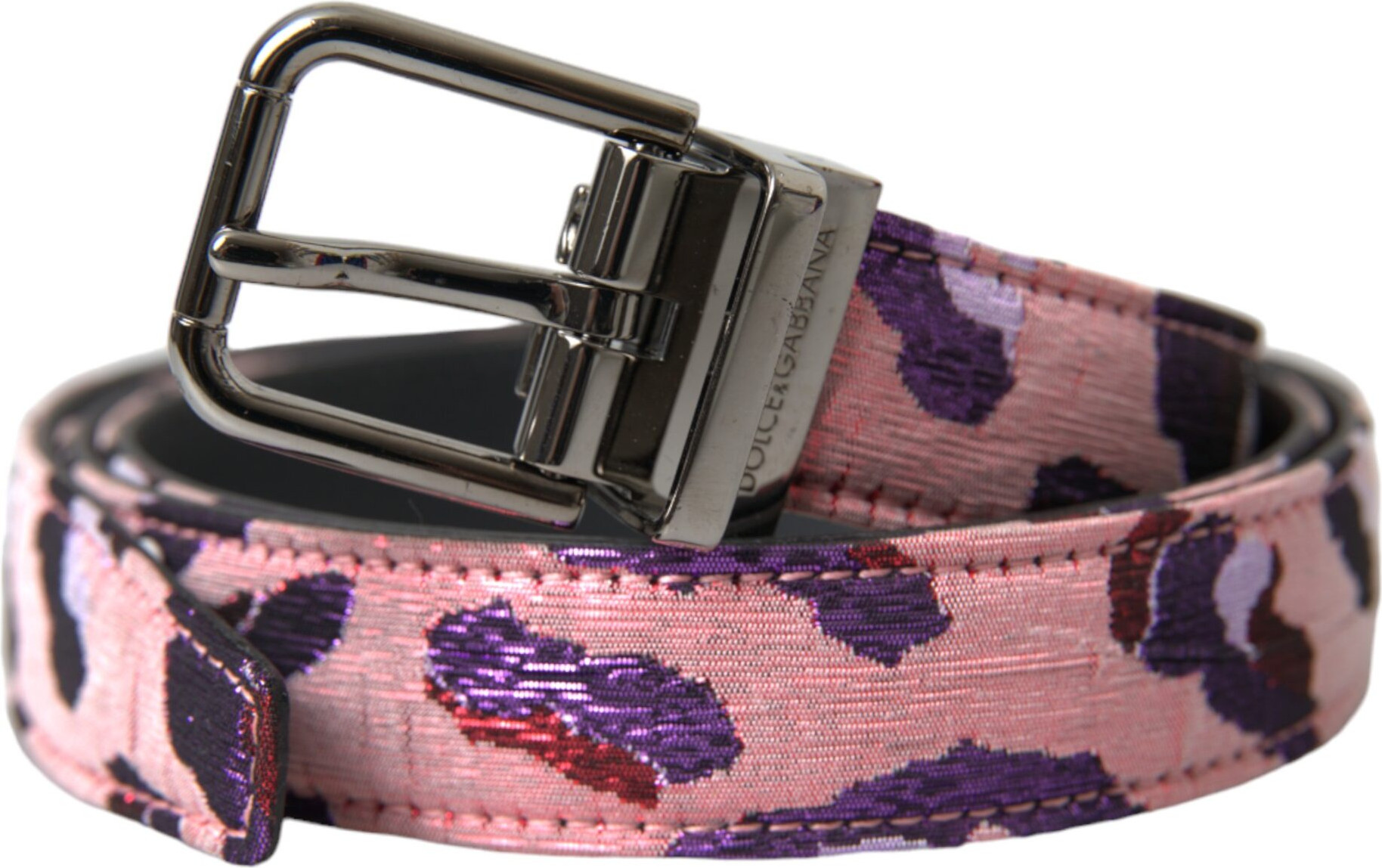 Kamarlightblue Dolce & Gabbana Multicolor Jacquard Deri Metallicheskaya Buklya Kamar