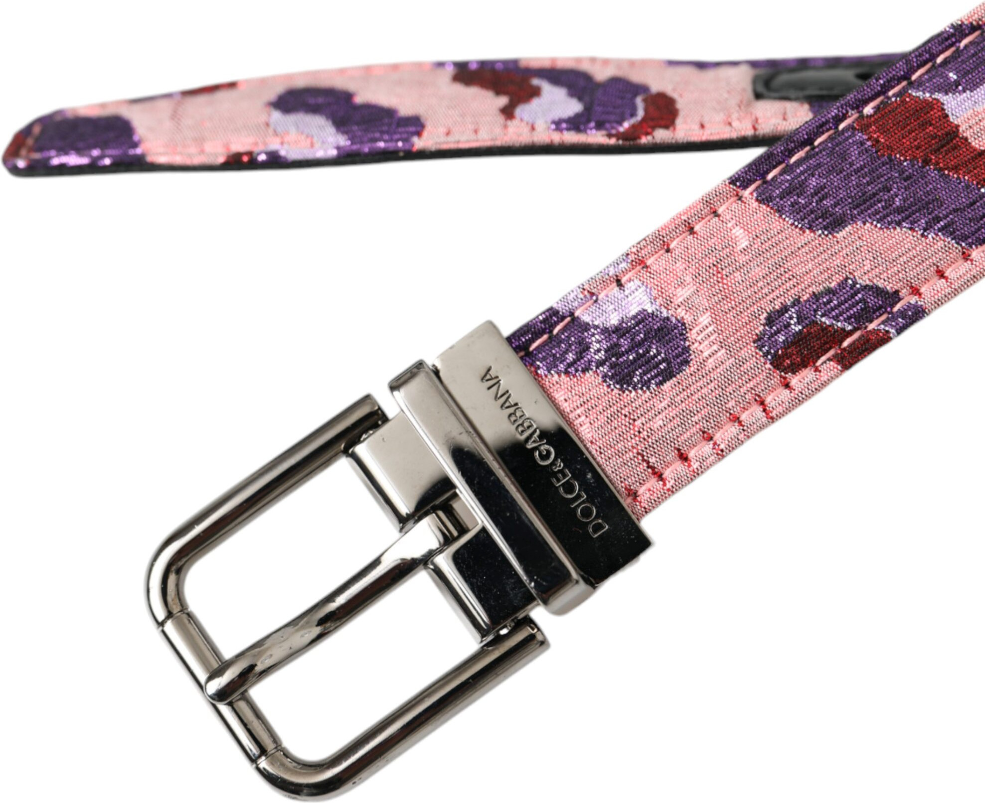 Kamarlightblue Dolce & Gabbana Multicolor Jacquard Deri Metallicheskaya Buklya Kamar