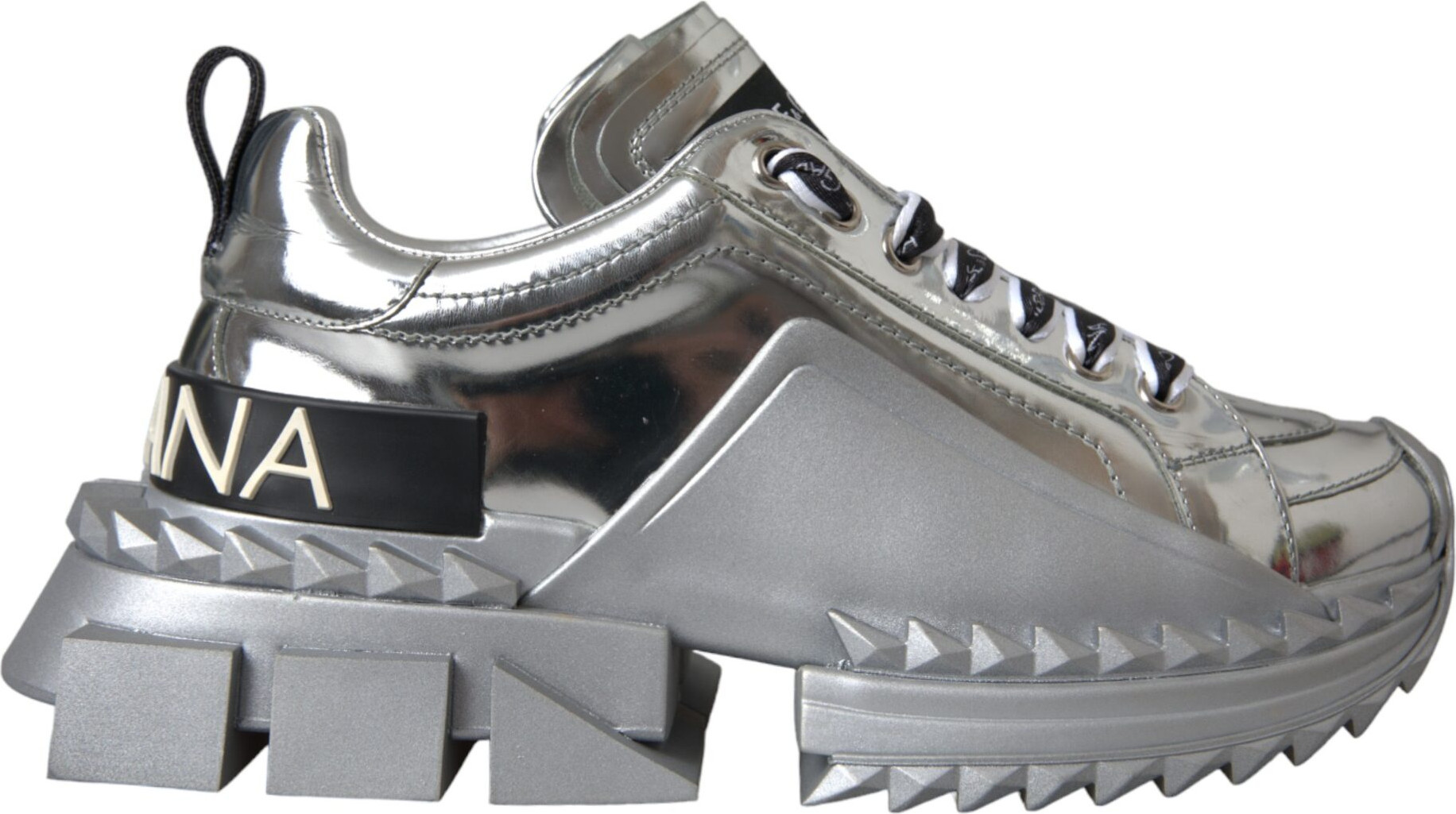 Кроссовки Dolce & Gabbana Silver Leather Super Queen