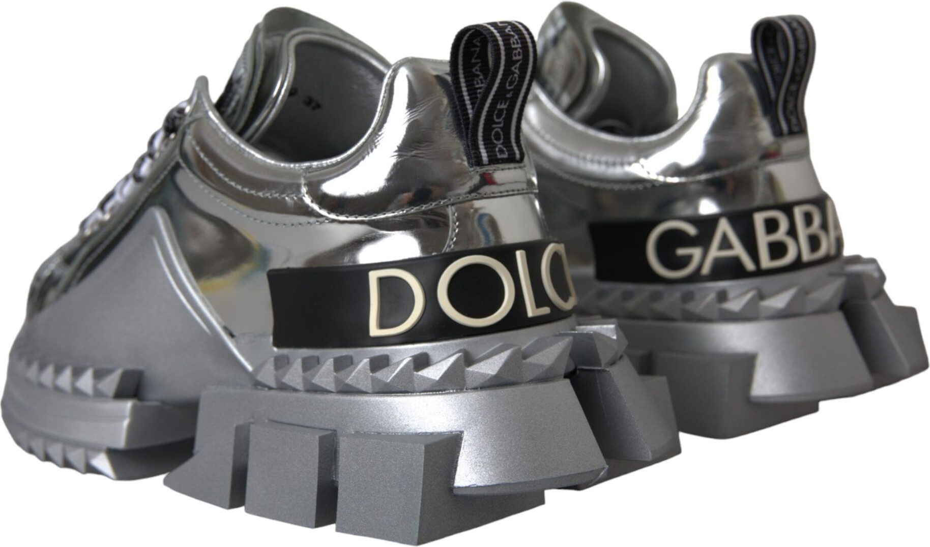 Кроссовки Dolce & Gabbana Silver Leather Super Queen