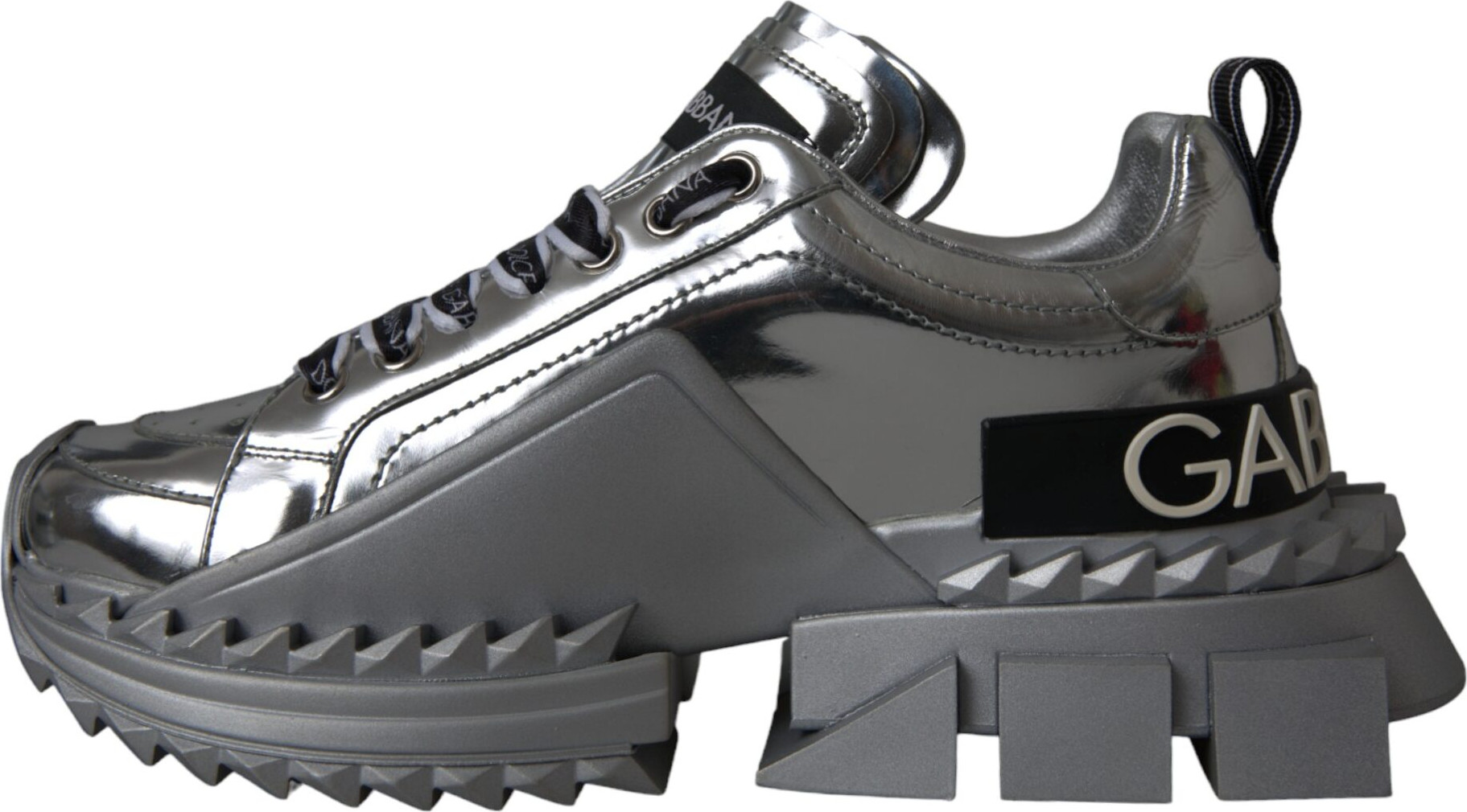 Кроссовки Dolce & Gabbana Silver Leather Super Queen