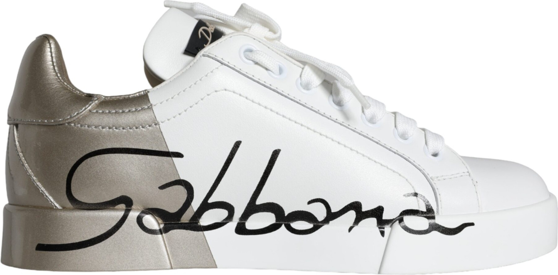 White Gold Portofino Low Top Leather Sneakers Shoes