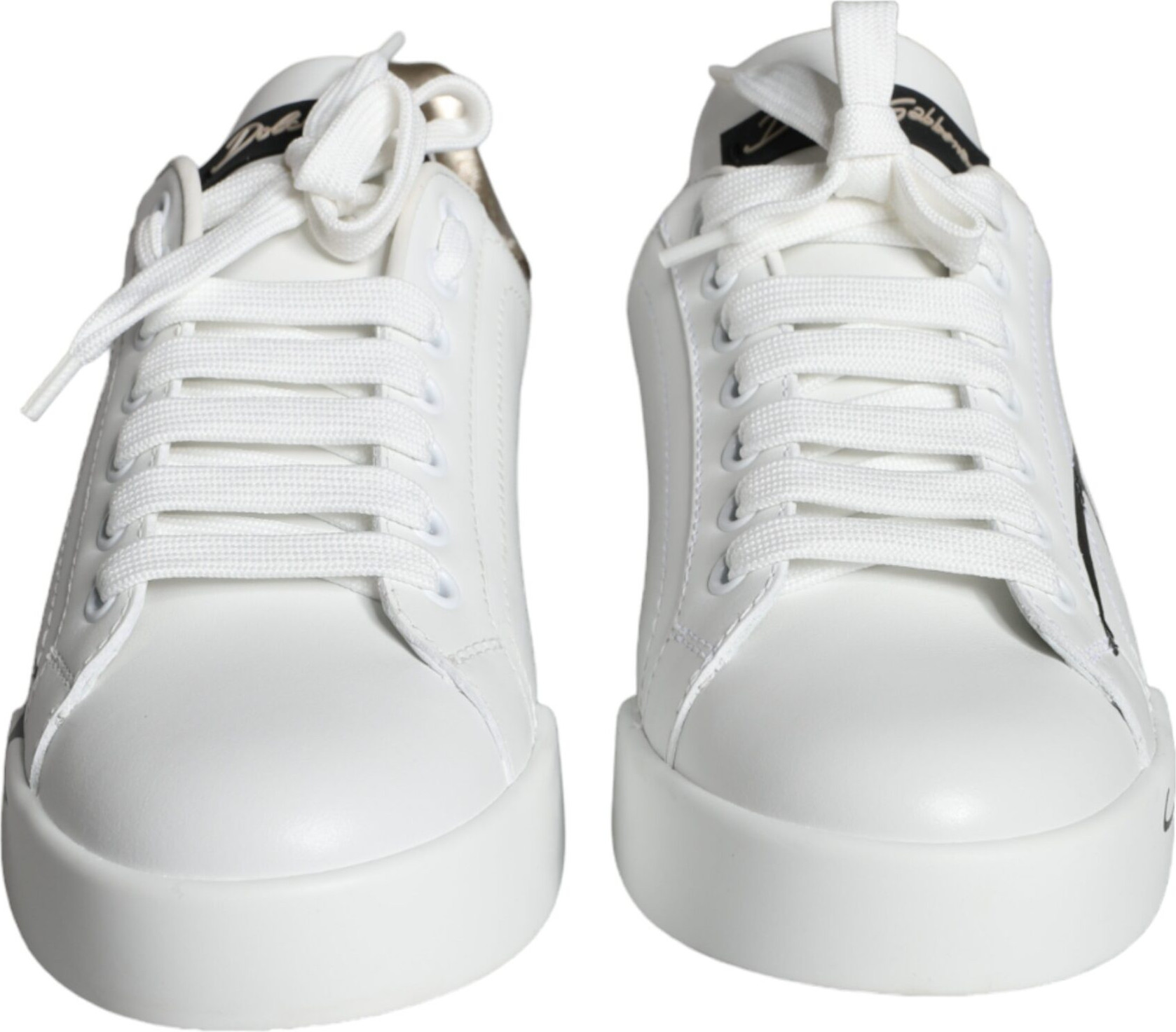 White Gold Portofino Low Top Leather Sneakers Shoes