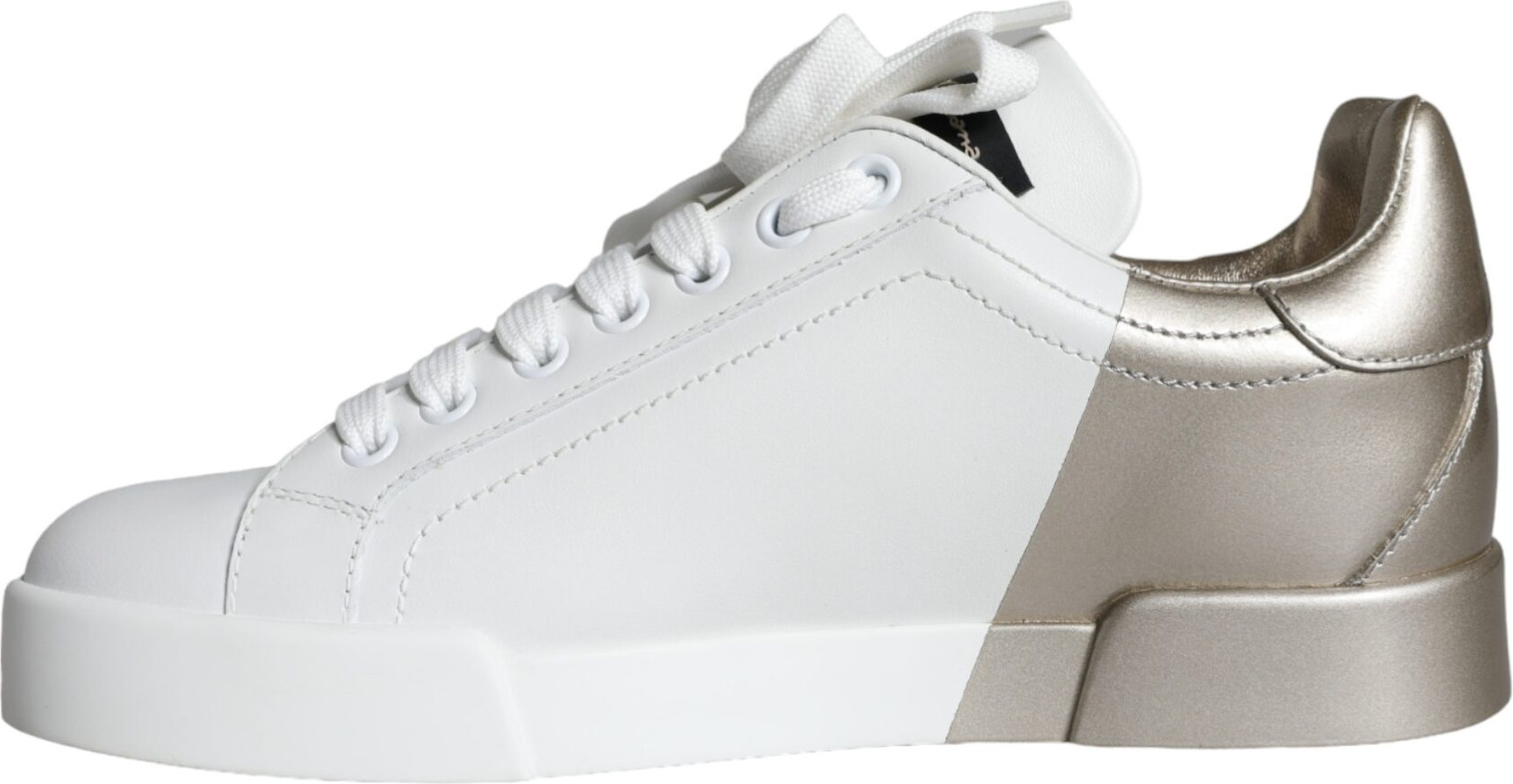 White Gold Portofino Low Top Leather Sneakers Shoes