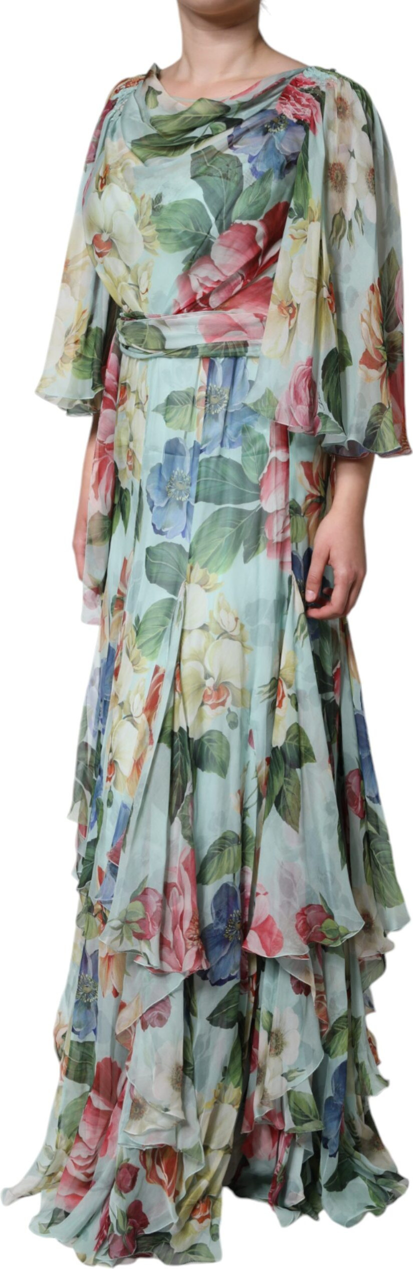 Dolce & Gabbana Gulli Gulli Ipakdan Uzun Kiyim Ko'ylak