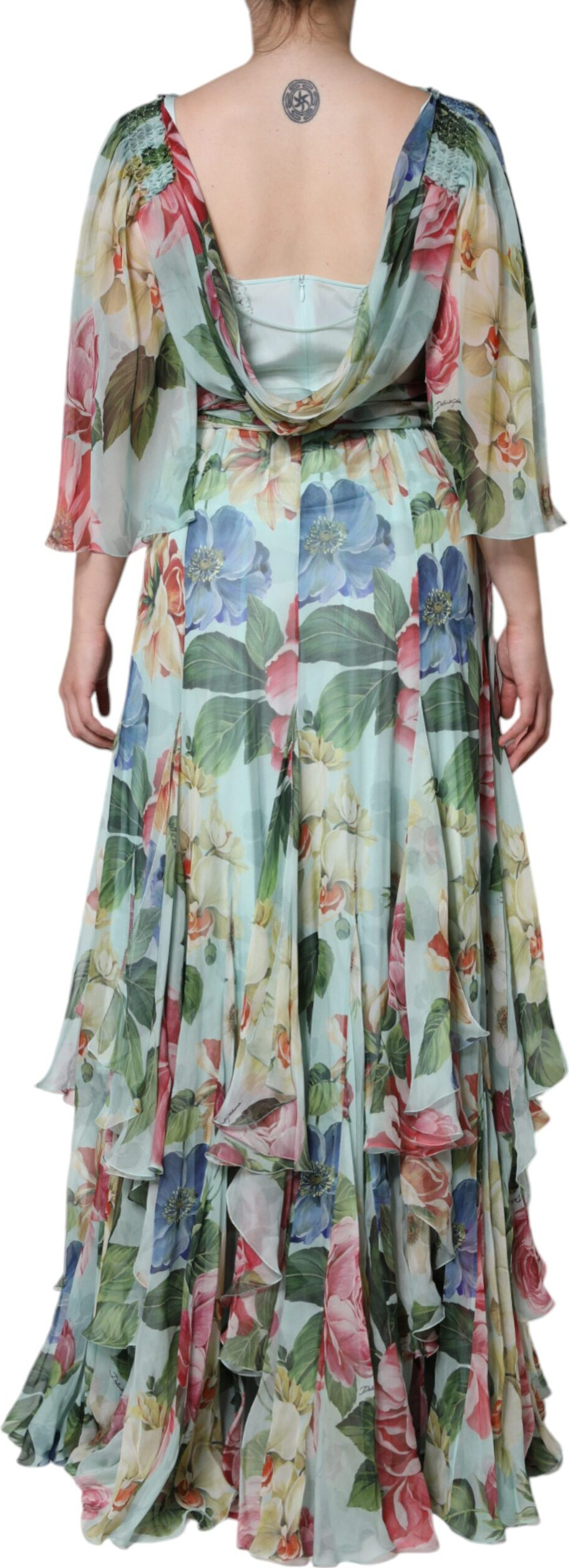 Dolce & Gabbana Gulli Gulli Ipakdan Uzun Kiyim Ko'ylak