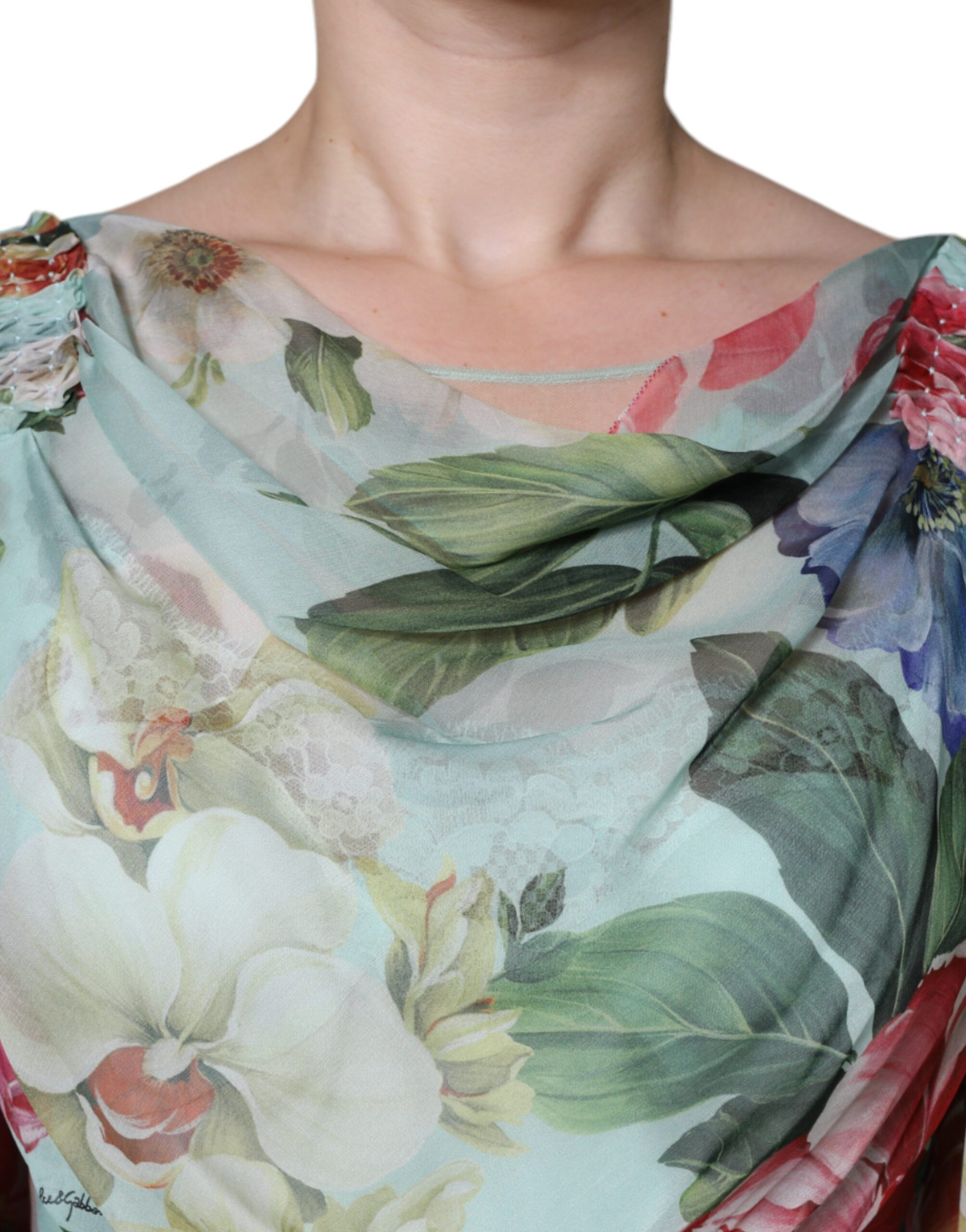 Dolce & Gabbana Gulli Gulli Ipakdan Uzun Kiyim Ko'ylak