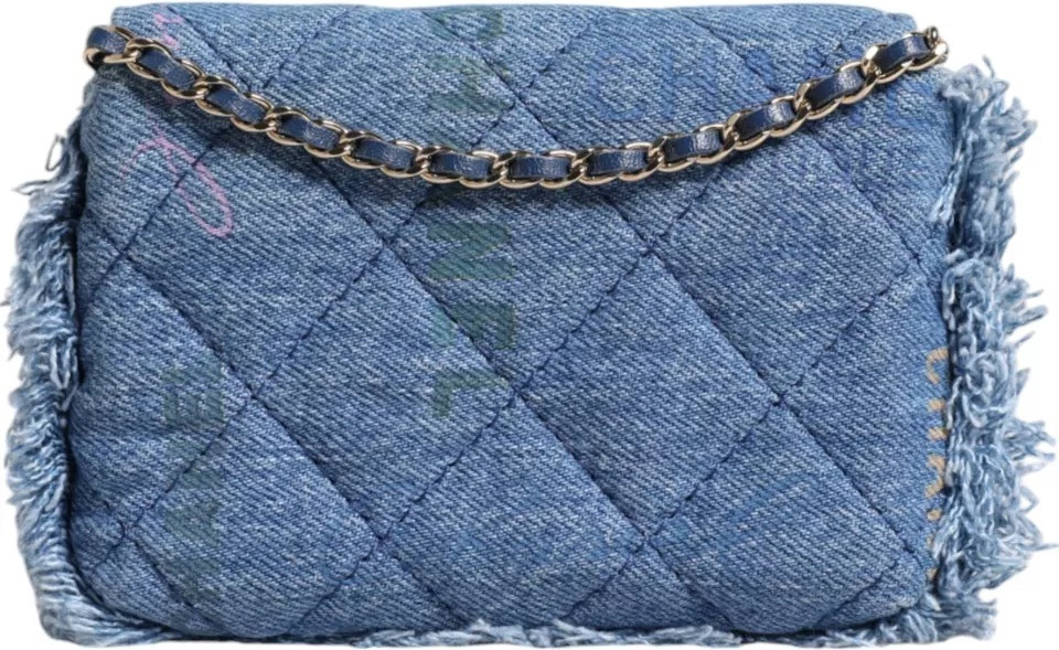 Сумка через плечо Chanel с принтом Micro Logo и бахромой
