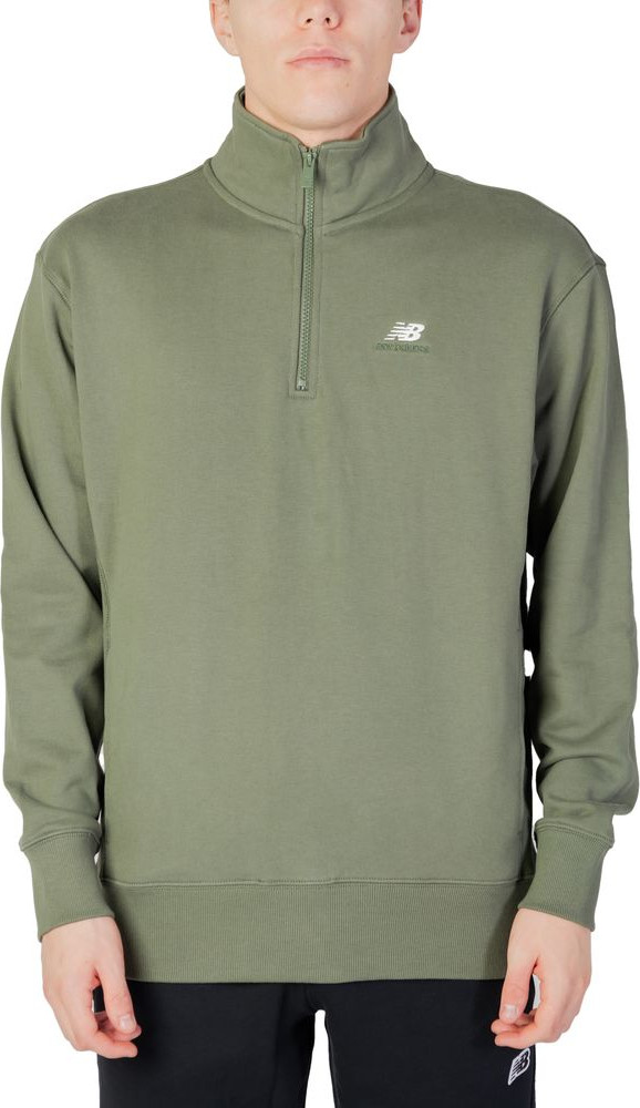Зеленый хлопковый свитшот New Balance