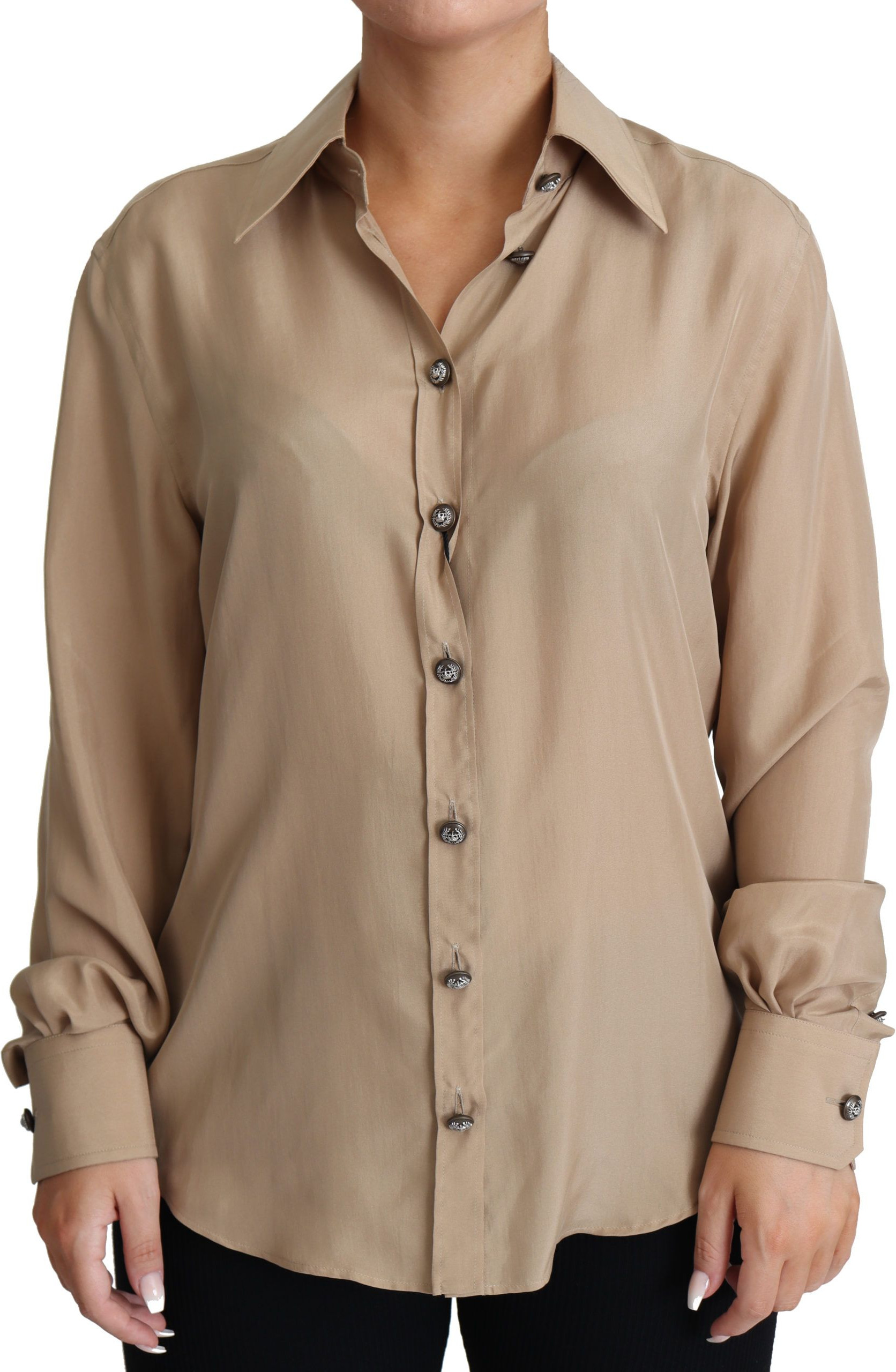 Beige Silk Shirt Dolce & Gabbana