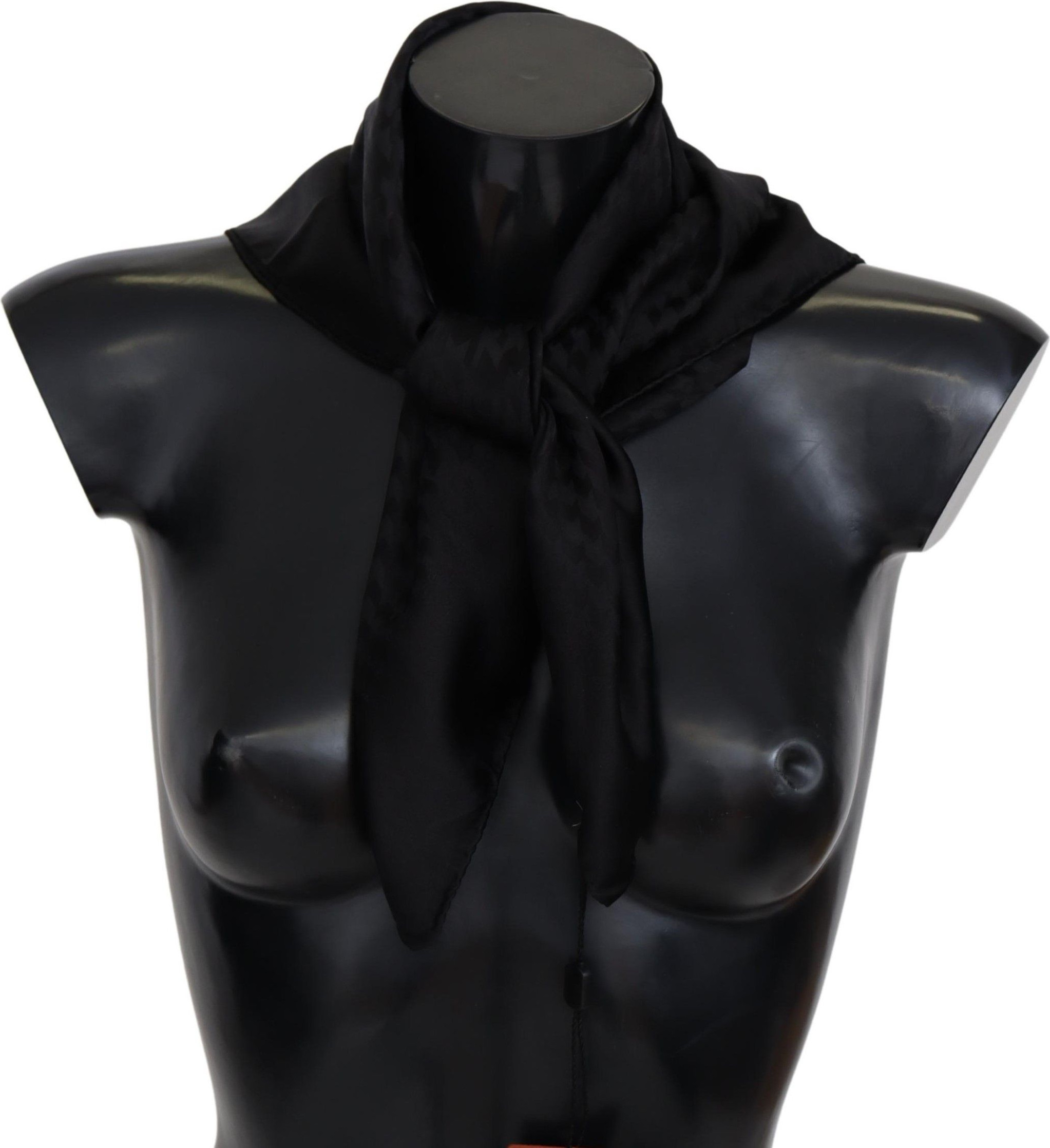 Scarf Missoni Elegant Black Wool Scarf with Embroidered Logo
