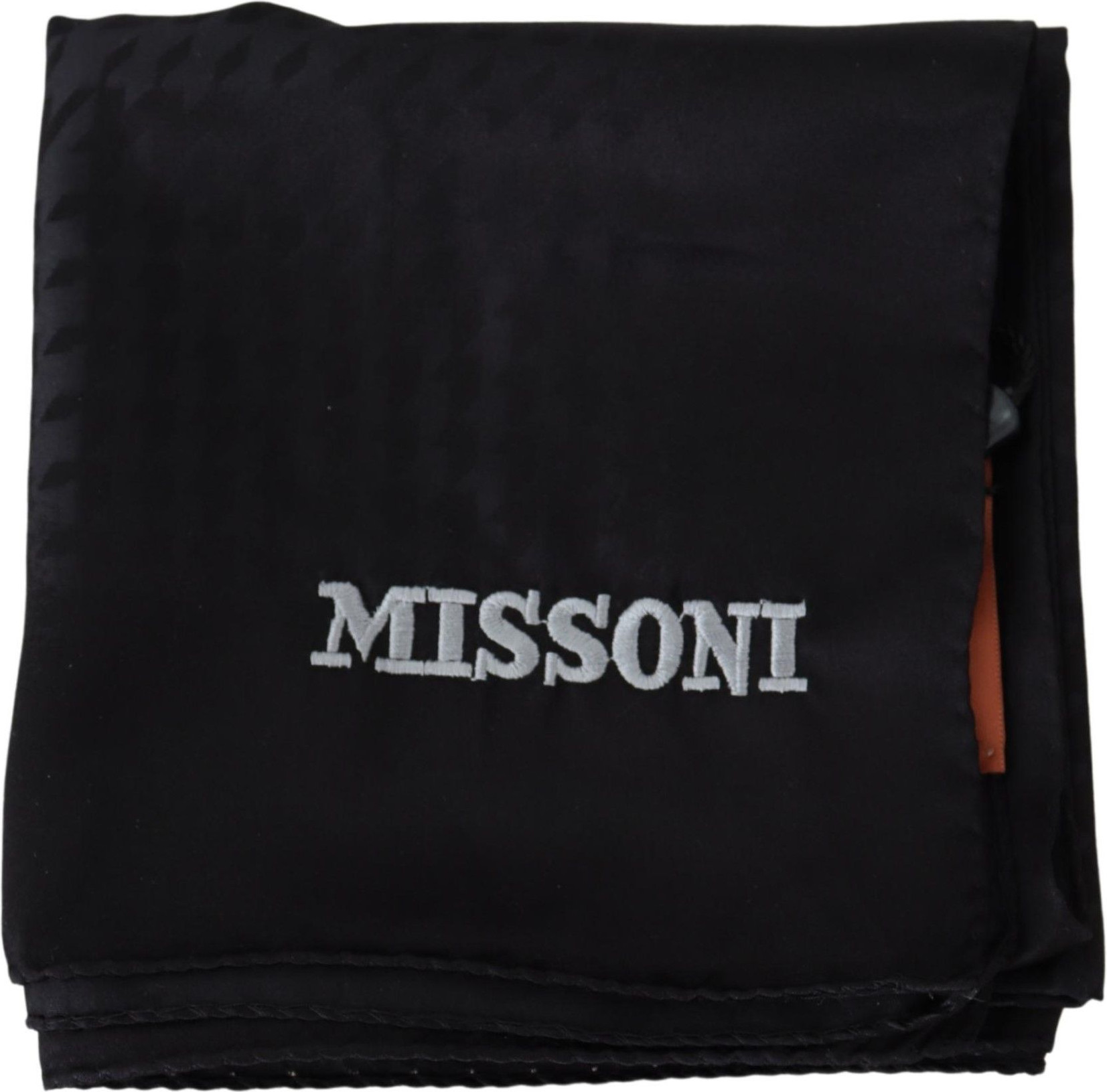 Scarf Missoni Elegant Black Wool Scarf with Embroidered Logo