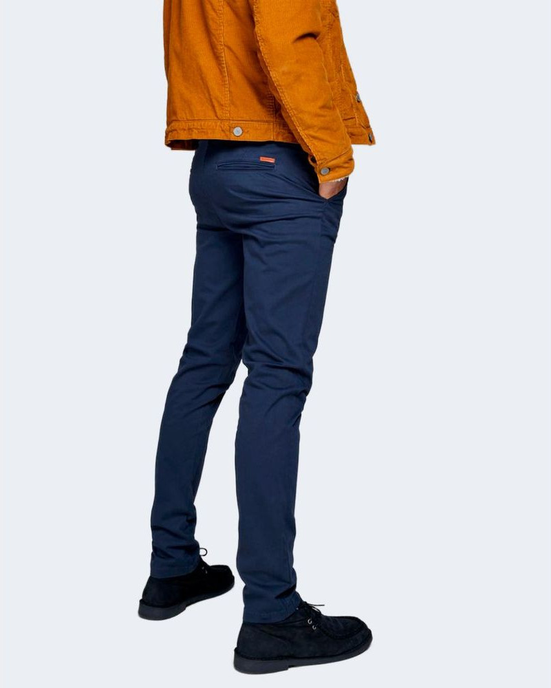 Синие хлопковые зауженные брюки от Jack & Jones