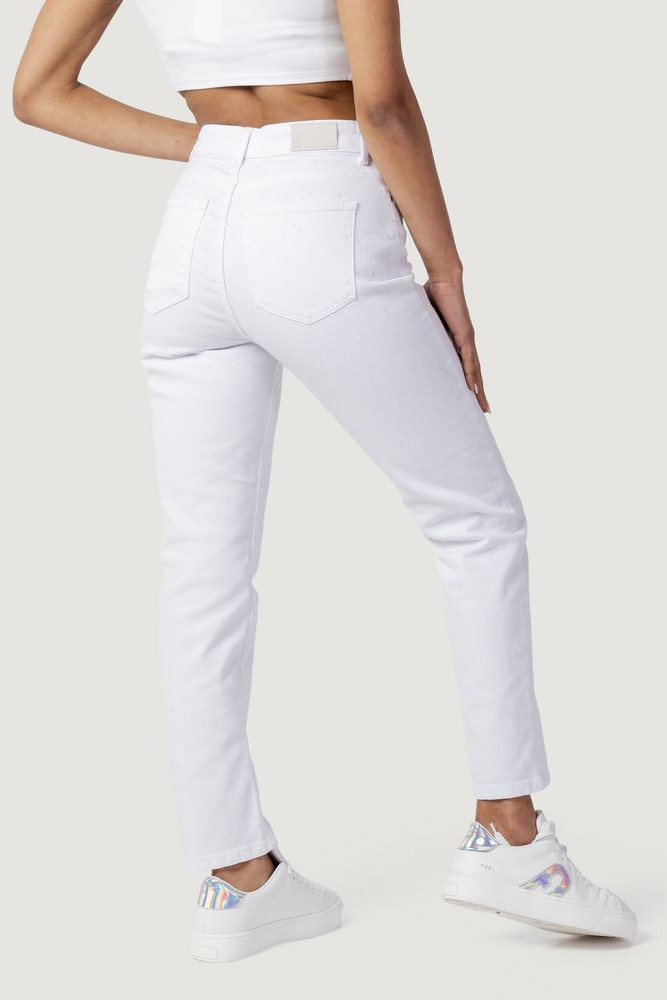 White Cotton Mom Jeans