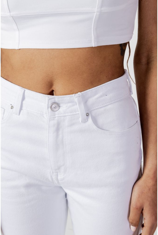 White Cotton Mom Jeans