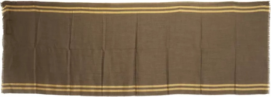 Scarf Dolce & Gabbana Green Striped Cashmere Wrap Fringes