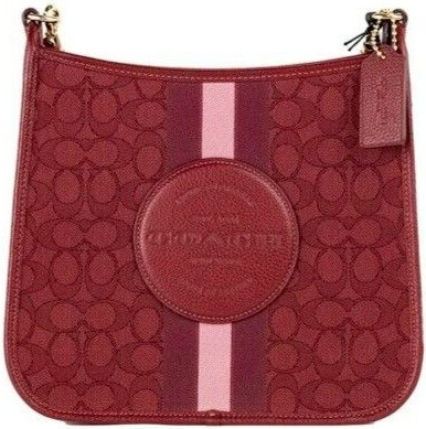 Сумка через плечо Coach Dempsey Red Signature Jacquard Canvas Patch File Crossbody Bag