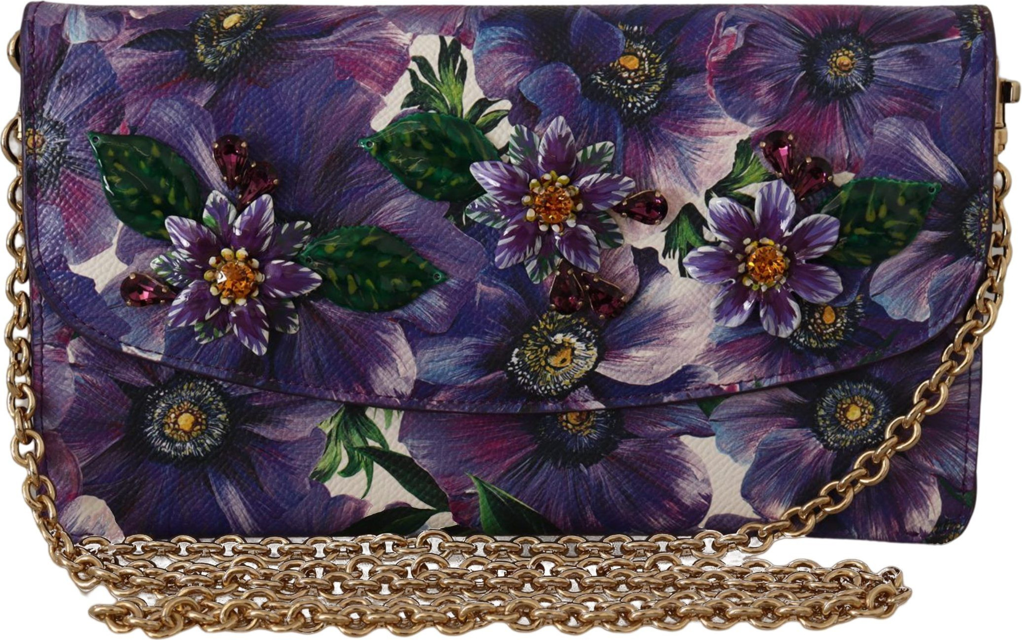 Сумка через плечо Dolce & Gabbana Элегантная фиолетовая кожаная сумка через плечо