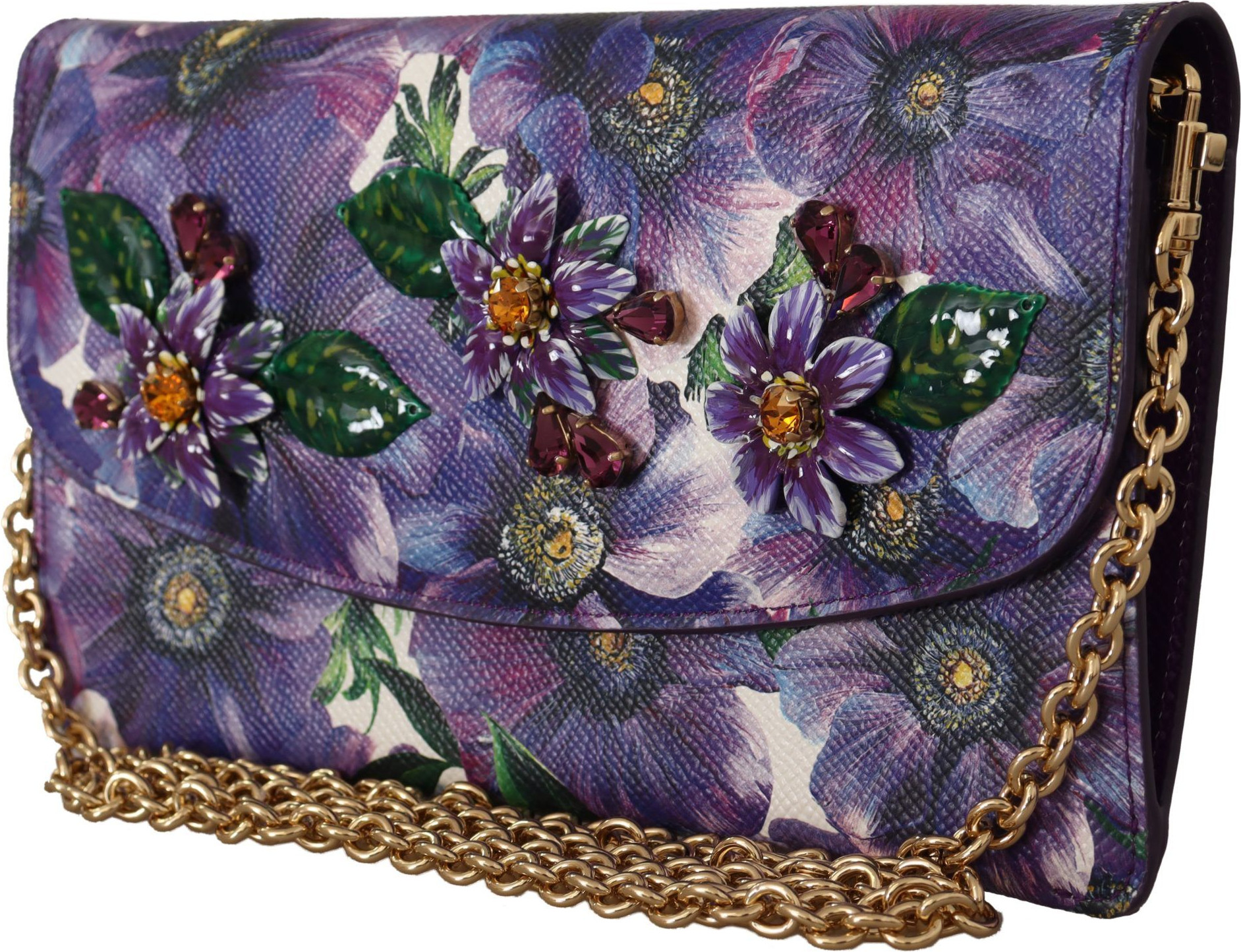 Сумка через плечо Dolce & Gabbana Элегантная фиолетовая кожаная сумка через плечо